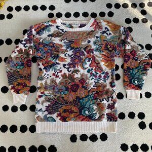 Vintage Climax Sacha Sweater Womens S Floral Knit Grandma Cottagecore Prairie